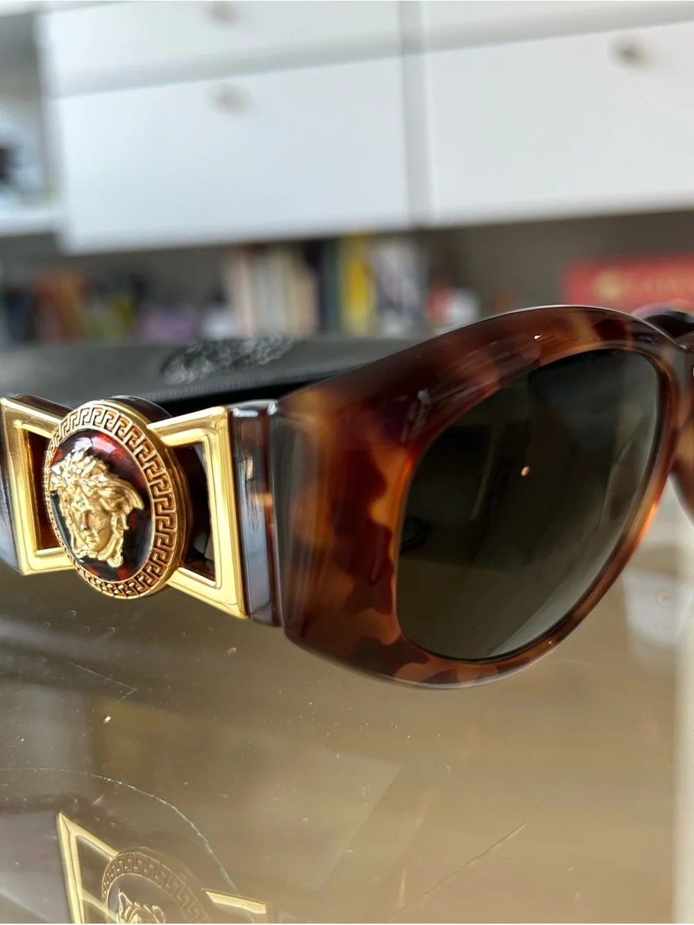 Gianni Versace Medusa Tortoiseshell Frame Sunglasses Vintage Original